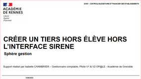 CREER UN TIERS HORS ELEVE HORS L'INTERFACE SIRENE