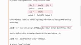 Cheryl's Birthday