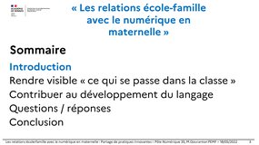 Les Relations École-Famille Avec Le Numérique En Maternelle - 18/05/22 - Mdn