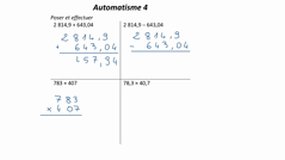 Corrigé automatisme 4 - Opérations 6e