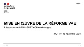 [Webinaire] La réforme de la VAE dans l'académie de Rennes