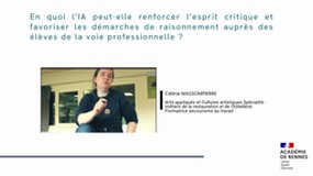 TRAam 2024/25 STI Voie Pro " Comment l'IA peut-elle apporter une plus value à l'apprentissage des élèves ?