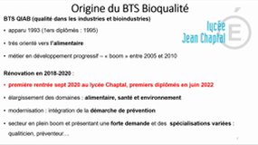 BTS Bioqualité lycée Chaptal de Quimper